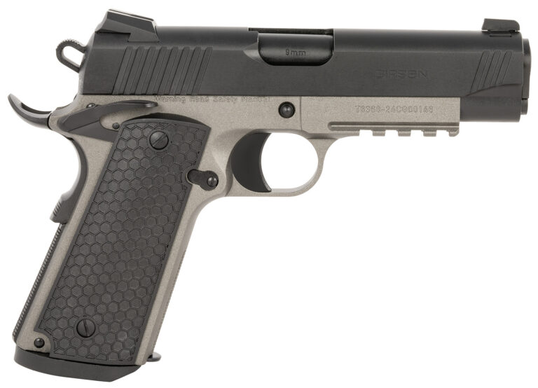 EAA GIRSAN 392077 MC1911 C Untouchable Compact Frame 9mm Luger 9+1 4.40" Black Steel Barrel, Black Serrated Steel Slide, Stainless Steel Frame w/Beavertail & Picatinny Rail, Black Polymer Grip