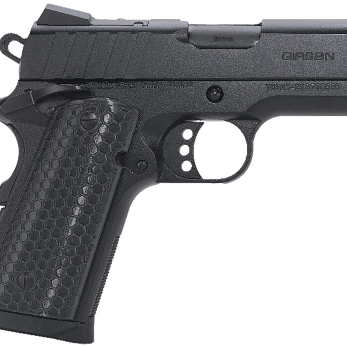 Girsan 391040 MC1911 SC Influencer Sub-Compact 9mm Luger 7+1 3.40" Blued Steel Barrel, Black Cerakote Optic Ready/Serrated Steel Slide & Frame w/Picatinny Rail & Beavertail, Gray Polymer Grip