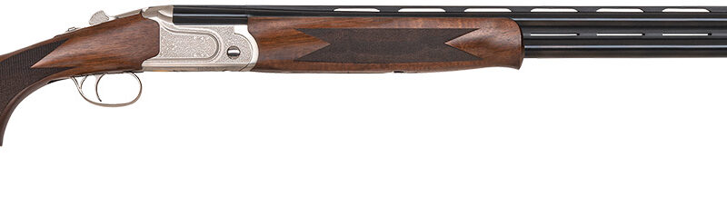 Mossberg 75482 Gold Reserve  Full Size 20 Gauge Break Open 3" 2rd 30" Blue Polished Vent Rib Barrel, Silver Polished Engraved Stainless Steel Receiver, Fixed Black Walnut Stock, Right Hand
