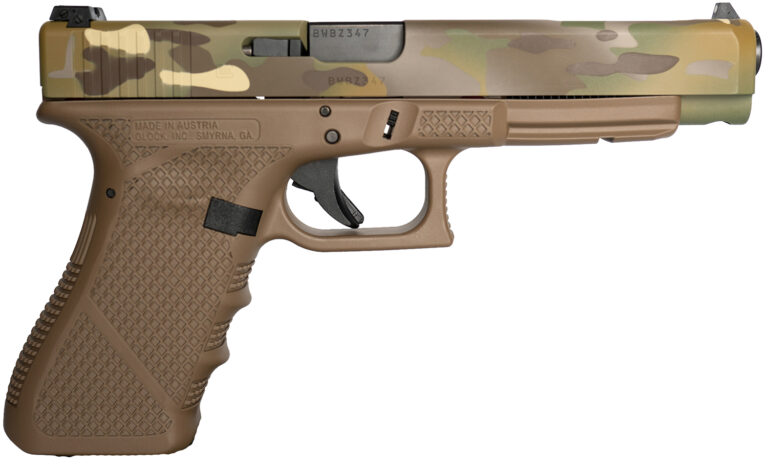Weapon Works PI3430103-228071 G34 Gen3 Competition Frame 9mm Luger 17+1 5.31" Black Steel Barrel, MC w/Mesh Stippling Long/Serrated Steel Slide, Flat Dark Earth Polymer Frame w/Picatinny Rail