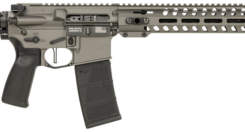 Patriot Ordnance Factory 02046 Minuteman  5.56x45mm 30+1 13.75" Black Steel Threaded Barrel, Tungsten Cerakote Receiver, 13" Renegade Rail Handguard