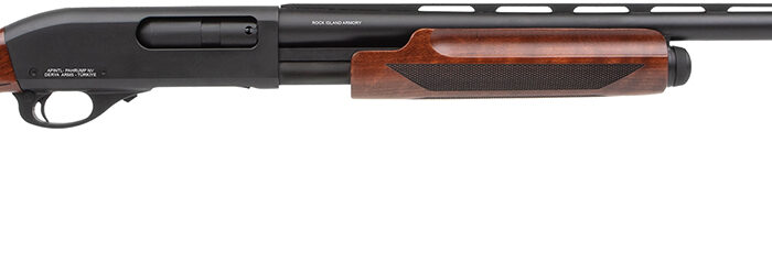 Rock Island PA12MNL24 PA12 Turkey 12 Gauge Pump 3.5" 4+1, 24" Black Anodized Smooth Bore/Vent Rib Barrel & Receiver, Fixed Walnut Wood Stock