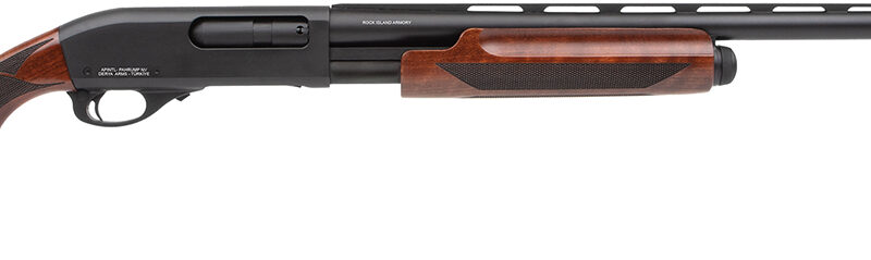Rock Island PA12MNL24 PA12 Turkey 12 Gauge Pump 3.5" 4+1, 24" Black Anodized Smooth Bore/Vent Rib Barrel & Receiver, Fixed Walnut Wood Stock