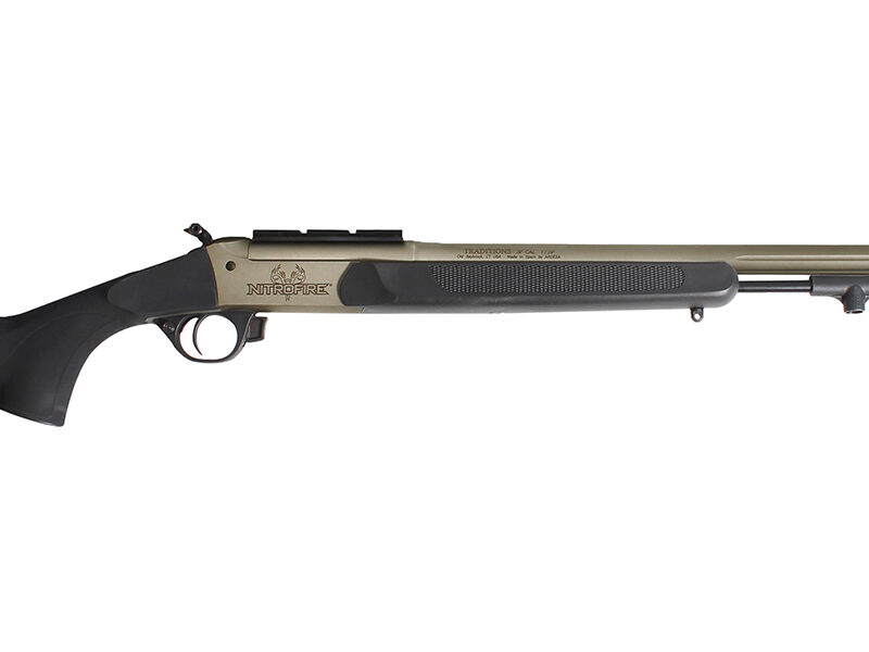 Traditions CR84660450B NitroFire Pro 50 Cal 209 Primer Tungsten Cerakote 26" Fluted/Threaded w/VAPR twist Barrel, Drilled & Tapped Receiver, Black Adj Cheek Piece & LOP Synthetic Stock
