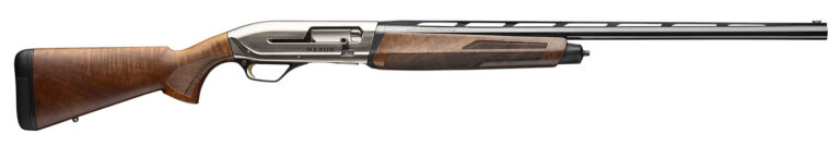 Browning 011779205 Maxus II Upland Full Size 12 Gauge Semi-Auto 3" 4, 2 3/4" Shells 26" Matte Blued Vent Rib Barrel, Satin Nickel Aluminum Receiver,  Grade I Turkish Walnut Wood Stock w/Adj Shim