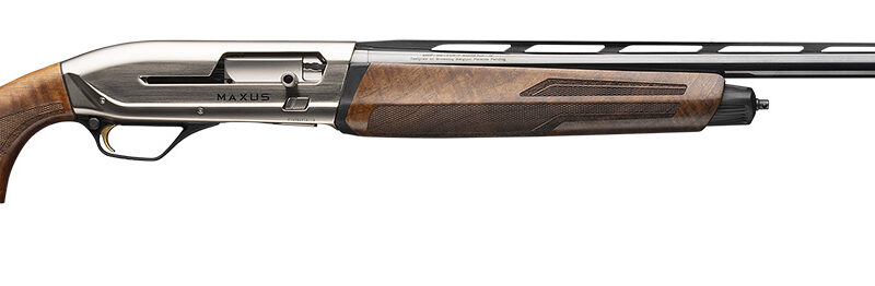 Browning 011779204 Maxus II Upland Full Size 12 Gauge Semi-Auto 3" 4, 2 3/4" Shells 28" Matte Blued Vent Rib Barrel, Satin Nickel Aluminum Receiver,  Grade I Turkish Walnut Wood Stock w/Adj Shim