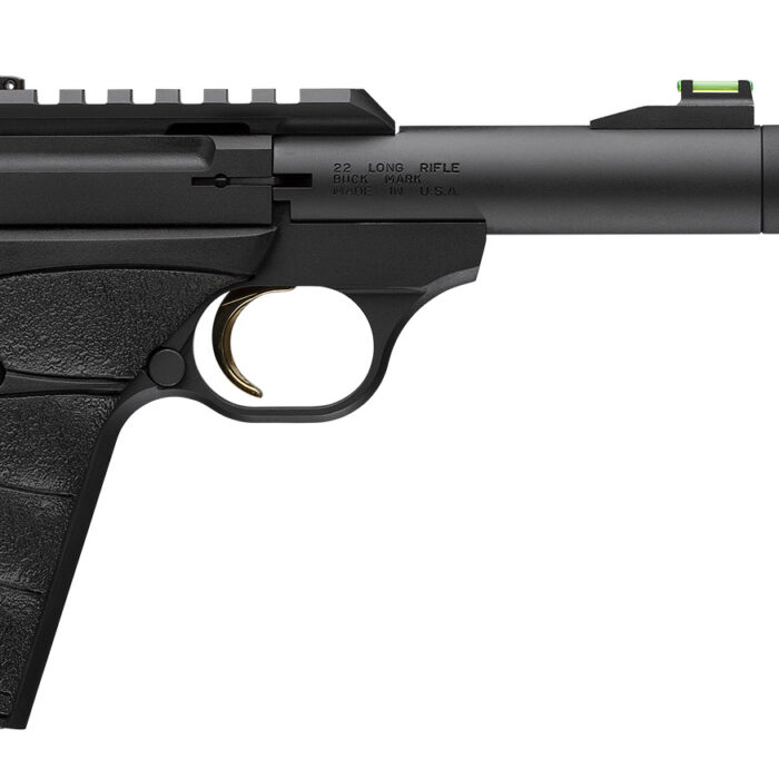 Browning 051594490 Buck Mark Micro Bull SR 22 LR 10+1 4" Matte Black Threaded Bull Barrel, Matte Black Optic Ready/Serrated Slide, Matte Black Aluminum Frame, Picatinny Rail, Black Overmolded URX Grip