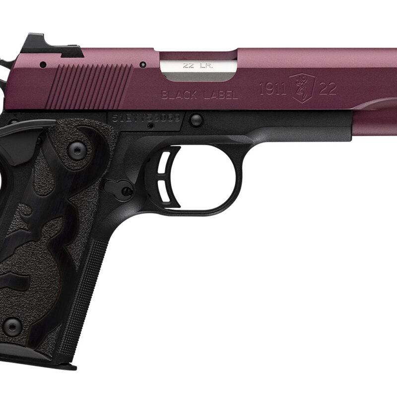 Browning 051061490 1911-22 Black Label Full Size Frame 22 LR 10+1 4.25" Matte Stainless Steel Barrel, Black Cherry Cerakote Serrated Steel Slide, Matte Black Polymer Frame w/Beavertail