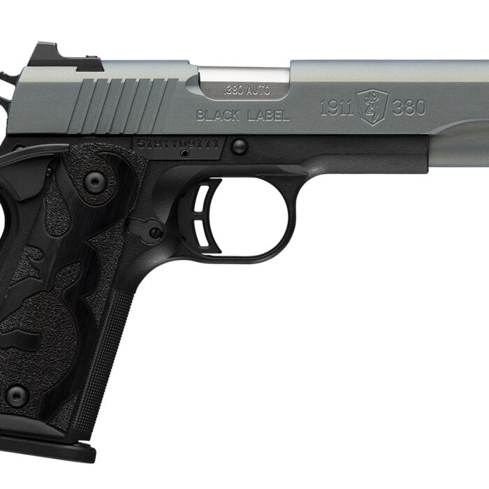 Browning 051992492 1911-380 Black Label Full Size Frame 380 ACP 8+1 4.25" Matte Stainless Steel Barrel, Northern Lights Cerakote Serrated Steel Slide, Matte Black Polymer Frame w/Beavertail