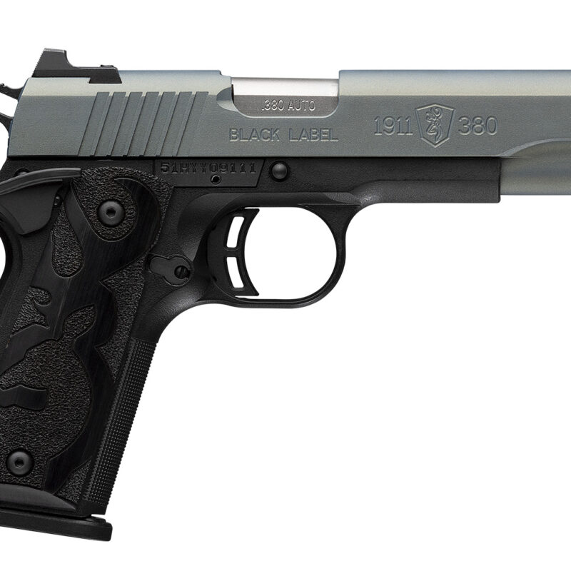 Browning 051992492 1911-380 Black Label Full Size Frame 380 ACP 8+1 4.25" Matte Stainless Steel Barrel, Northern Lights Cerakote Serrated Steel Slide, Matte Black Polymer Frame w/Beavertail