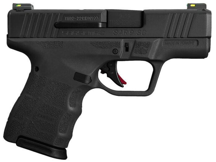 SAR USA SAR9SCBL SAR9 SC  Sub-Compact Frame 9mm Luger 12+1 3.30" Black Steel Barrel, Black Steel Optic Ready/Ported/Serrated Slide, Black Polymer Frame, Interchangeable Backstrap Grip