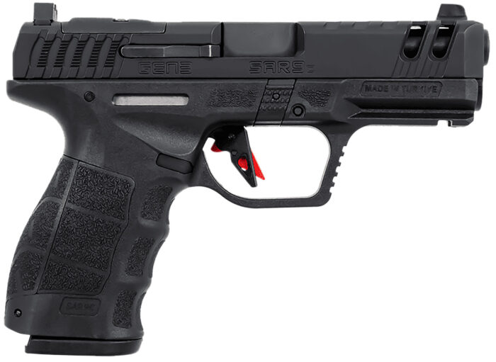 SAR USA SAR9CG3BL SAR9 C Gen3 Compact Frame 9mm Luger 15+1 4" Black Steel Barrel, Black Steel Optic Ready/Ported/Serrated Slide, Black Polymer Frame w/Picatinny Rail, Interchangeable Backstrap Grip