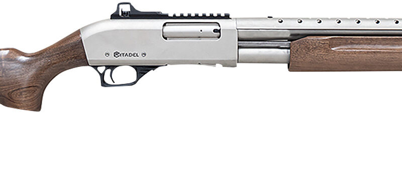 Citadel FRMN1220NKL Mariner  12 Gauge Pump 3" 4+1 18.50"  Nickel Full Heat Shield Barrel, Nickel Picatinny Rail Stainless Steel Receiver, Fixed Walnut Wood Stock