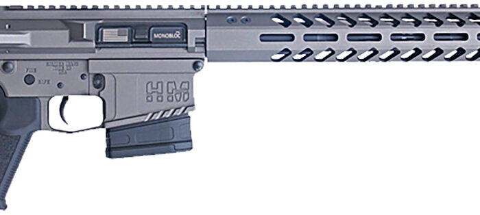HM Defense HM10243 Titan  243 Win 10+1 20" Black Cerakote Match Grade Barrel, Tungsten Gray Cerakote 14" Picatinny Rail Aluminum Receiver, Black Synthetic Mil-Spec HM Stock, Black Polymer Grip