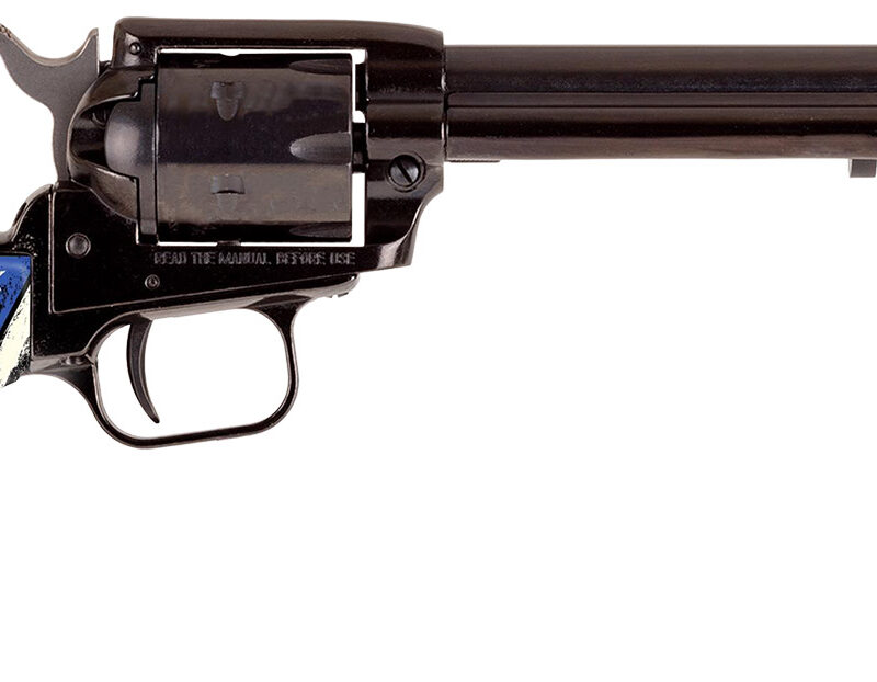 Heritage Mfg RR22B6US06 Rough Rider  22 LR 6rd 6.50" Black Oxide Alloy Steel Barrel & Cylinder, Black Oxide Zinc Alloy Frame, Distressed USA Flag Polymer Grip, Manual Safety, Exposed Hammer