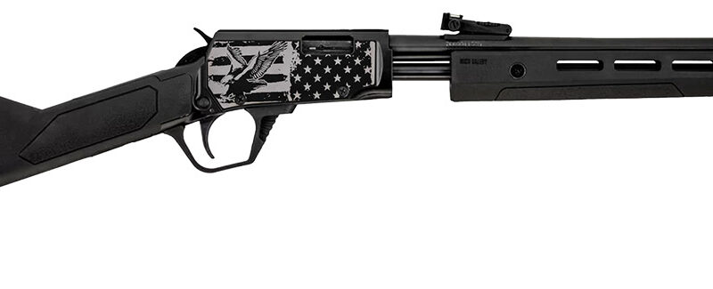 Rossi RP22181SYEN18 RP22  22 LR 15+1 18" Black Polished Alloy Steel Barrel, Black w/Engraved Eagle & US Flag Aluminum Receiver, Black Synthetic Fixed Stock
