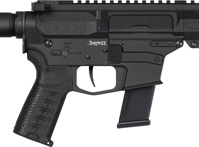 CMMG 45AE70FAB Banshee MKG 45 ACP 13+1 5" Black Nitride Medium Taper Threaded Barrel, EML 4" M-LOK Handguards, Black Armor Cerakote Aluminum Picatinny Rail Receiver, Pistol Tube, CMMG Zeroed Grips
