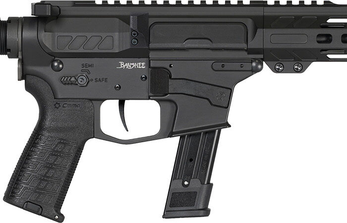 CMMG 92A0B0FAB Banshee MK17 9mm Luger 21+1 8" Black Nitride Medium Taper Threaded Barrel, EML 7" M-LOK Handguards, Black Armor Cerakote Aluminum Picatinny Rail Receiver, CMMG Zeroed Grips