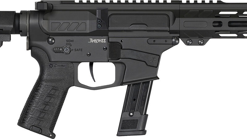 CMMG 92A0B0FAB Banshee MK17 9mm Luger 21+1 8" Black Nitride Medium Taper Threaded Barrel, EML 7" M-LOK Handguards, Black Armor Cerakote Aluminum Picatinny Rail Receiver, CMMG Zeroed Grips