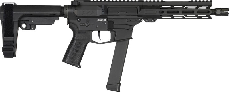 CMMG 99A3B0FAB Banshee MKGS 9mm Luger 33+1 8" Black Nitride Medium Taper Threaded Barrel, EML 7" M-LOK Handguards, Black Armor Cerakote Aluminum Picatinny Rail Receiver, CMMG Zeroed Grips