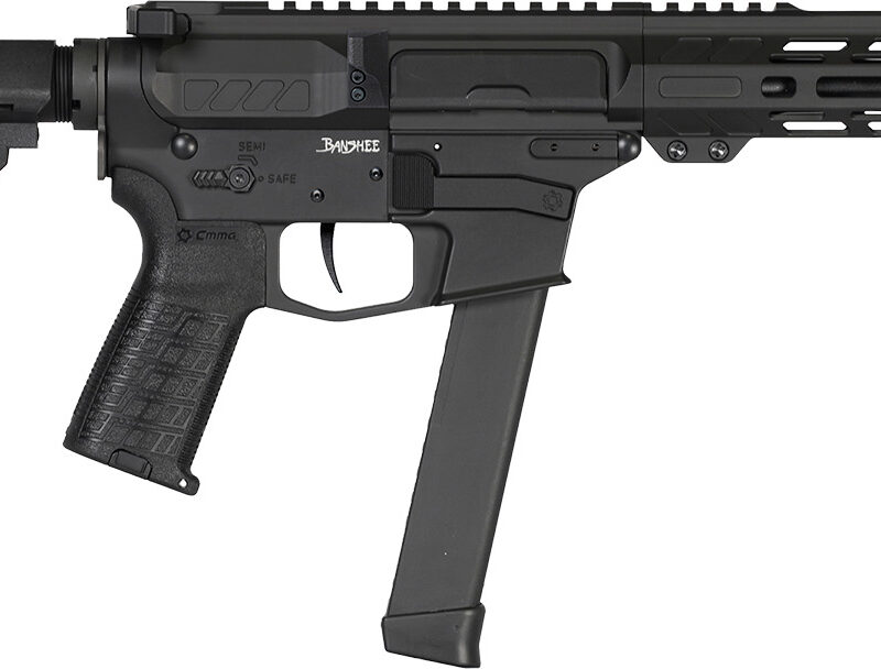 CMMG 99A3B0FAB Banshee MKGS 9mm Luger 33+1 8" Black Nitride Medium Taper Threaded Barrel, EML 7" M-LOK Handguards, Black Armor Cerakote Aluminum Picatinny Rail Receiver, CMMG Zeroed Grips