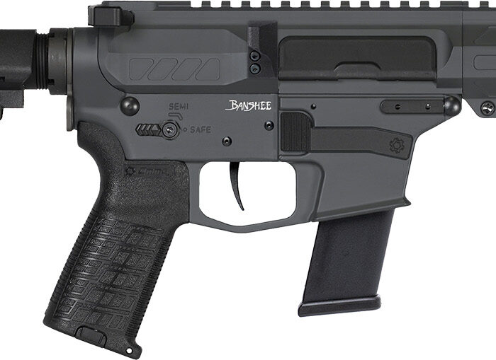 CMMG 45AB70FSG Banshee MKG 45 ACP 13+1 5" Black Nitride Medium Taper Threaded Barrel, EML 4" M-LOK Handguards, Sniper Gray Cerakote Aluminum Picatinny Rail Receiver, CMMG Zeroed Grips