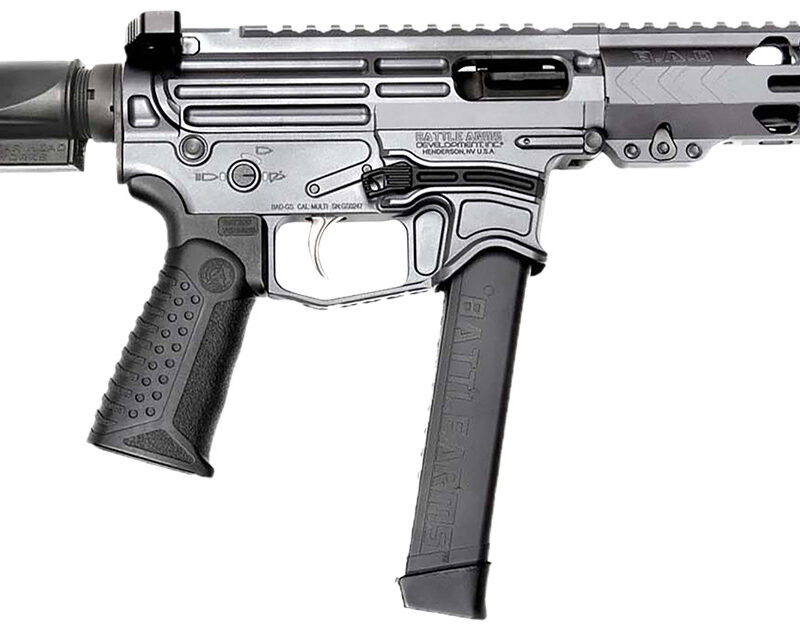 Battle Arms Development XIPHOS004 Xiphos  9mm Luger 30+1 8.50" Black Barrel, M-LOK Handguards, Combat Gray Aluminum Picatinny Rail Receiver  Black Synthetic Adjustable Stock, Adj Black Grips