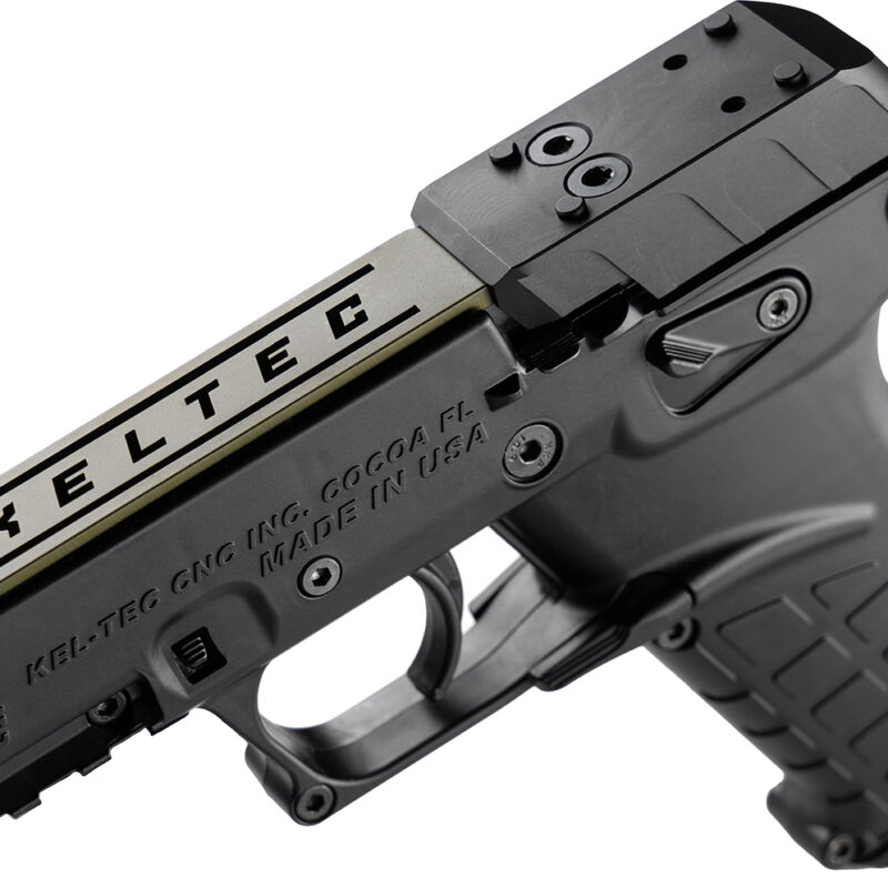 Kel-Tec P17BBLKORGRNS P17  Sports South Exclusive 22 LR 16+1 3.80" Black Steel Barrel, OD Green Optic Ready/Serrated Slide, Black Polymer Frame w/Picatinny Rail, Textured Grip