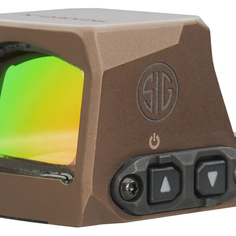 Sig Sauer Electro-Optics SORX1202 Romeo-X Compact Flat Dark Earth 1x24mm 2 MOA Red Dot/32 MOA Circle Reticle, Fits Sig P365 Pistol