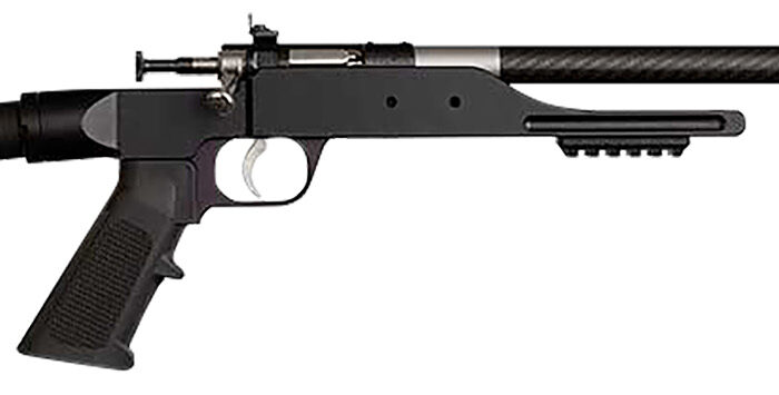 Keystone KSA2185 Precision 6061 22 LR Single Shot 16.12" Carbon Fiber Threaded Barrel, Black Anodized Picatinny Rail Aluminum Receiver, Black/FDE Adj Buffer Tube Style Butt Stock, Right Hand