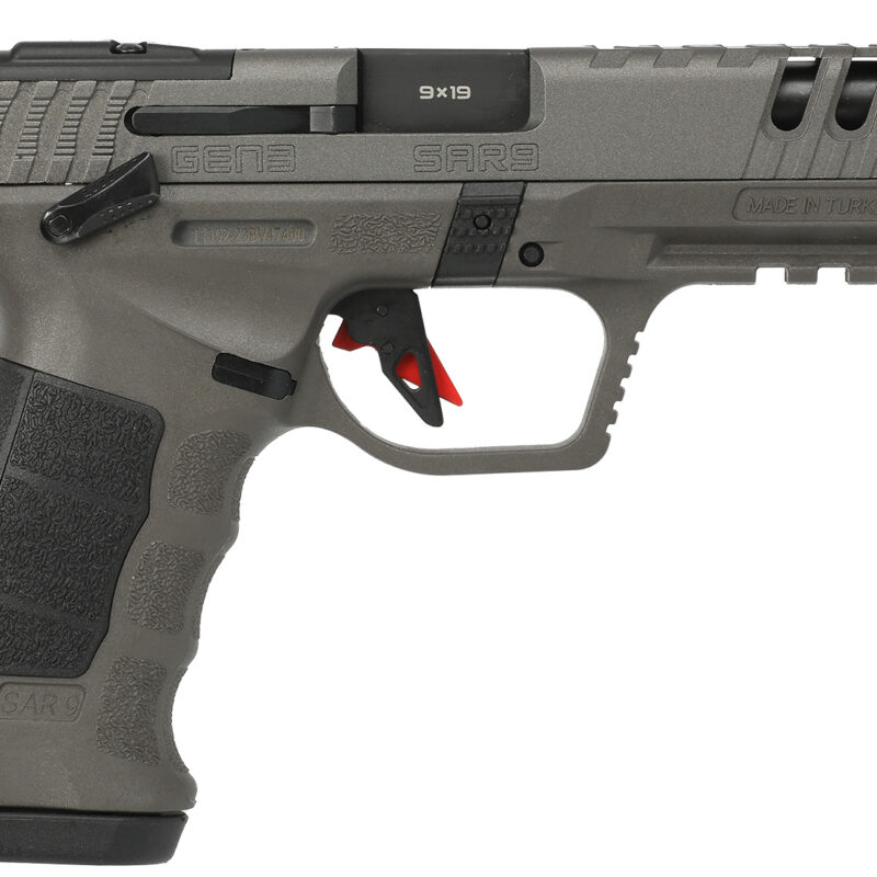 SAR USA SAR9G3PT SAR9 Gen3 Full Size Frame 9mm Luger 17+1 4.40" Black Steel Barrel, Platinum Cerakote Steel Serrated Slide, Platinum Cerakote Polymer Frame w/Picatinny Rail, Black Polymer Grip
