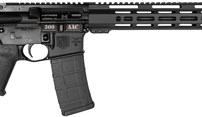 Diamondback DB175AB002 DB15  300 AAC Blackout 30+1 16" Black Nitride Black Hardcoat Anodize Picatinny Rail Aluminum Receiver, 15" M-LOK Handguard, Black Carbon Fiber Stock, Black Magpul Grip
