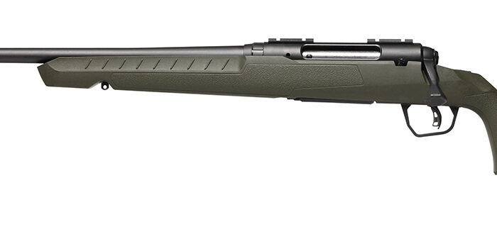 Savage Arms 32130 Axis 2 Compact 7mm-08 Rem 4+1 20" Matte Black Heavy Sporter Barrel, Matte Black Drilled & Tapped Carbon Steel Receiver, Fixed OD Green Synthetic Stock, Left Hand