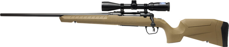 Savage Arms 32196 Axis 2 XP Combo 6.5 Creedmoor 4+1 22" Black Sporter Barrel, Black Drilled & Tapped Steel Receiver, Fixed Flat Dark Earth Synthetic Stock, Left Hand, Boresighted 3-9x40