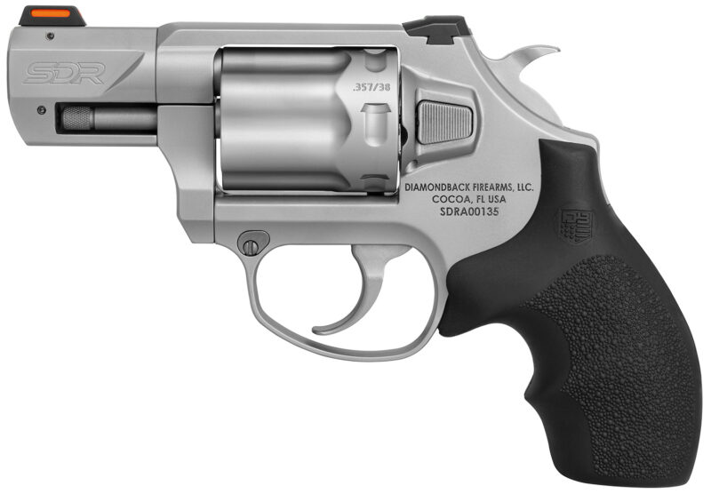 Diamondback DB0700S711 SDR  357 Mag/38 Special +P 6  Shot 2" Glass Bead Stainless Steel Barrel, Cylinder & Frame, Black Hogue Rubber Grip, Exposed Hammer