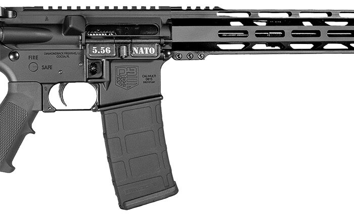 Diamondback DB175AK003 DB15  5.56 NATO 30+1 Black Nitride Black Hardcoat Anodize Aluminum Receiver, 12" M-LOK Handguard, Black A2 Grip