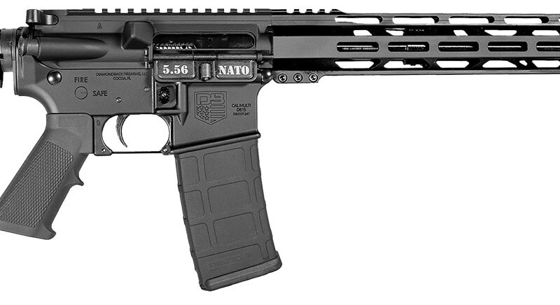 Diamondback DB175AK003 DB15  5.56 NATO 30+1 Black Nitride Black Hardcoat Anodize Aluminum Receiver, 12" M-LOK Handguard, Black A2 Grip