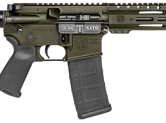 Diamondback DB1916K101 DB15  5.56 NATO 30+1 10" Black Nitride Heavy Threaded Barrel, OD Green Cerakote Picatinny Rail Aluminum Receiver, 9" M-LOK Handguard SB Tactical Brace & Black Magpul MOE Grip