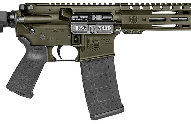 Diamondback DB1916K101 DB15  5.56 NATO 30+1 10" Black Nitride Heavy Threaded Barrel, OD Green Cerakote Picatinny Rail Aluminum Receiver, 9" M-LOK Handguard SB Tactical Brace & Black Magpul MOE Grip