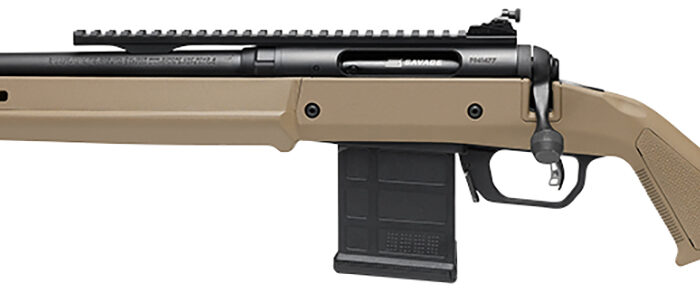 Savage Arms 58195 110 Scout Full Size 5.56 NATO 10+1  16.50" Flat Dark Earth Threaded Barrel, Picatinny Rail Carbon Steel Receiver, Magpul Hunter Synthetic Stock Left Hand
