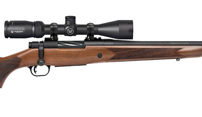 Mossberg 28213 Patriot  Full Size 400 Legend 4+1 20" Matte Blued Fluted Threaded Barrel, Drilled & Tapped Matte Blued Stainless Steel Receiver, Walnut Fixed Wood Stock 3-9x40mm Duplex, Right Hand