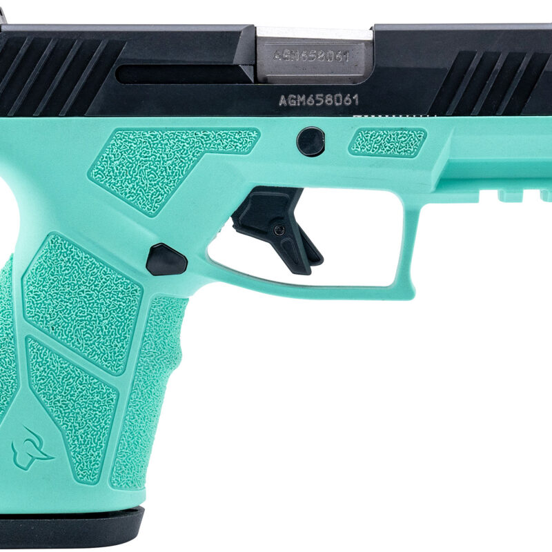 Taurus 1-GX2931C-10 GX2  9mm 10+1 3.37" Matte Stainless Steel Barrel, Matte Black Serrated Stainless Steel Slide, Cyan Polymer Frame w/Picatinny Rail, Polymer Grip