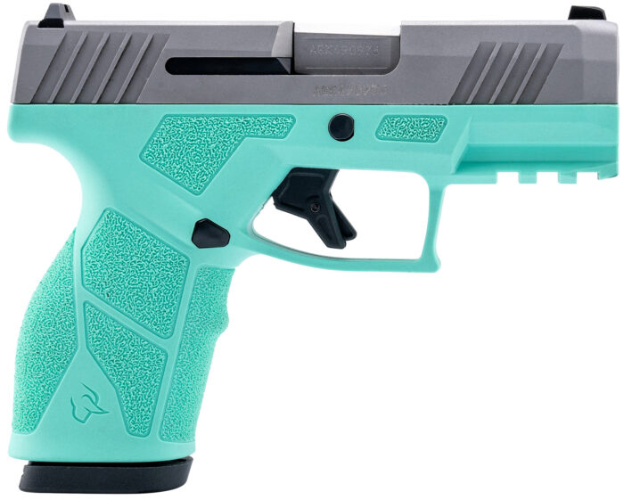Taurus 1-GX2939C GX2  9mm 13+1 3.37" Matte Stainless Steel Barrel, Matte Serrated Stainless Steel Slide, Cyan Polymer Frame w/Picatinny Rail, Polymer Grip