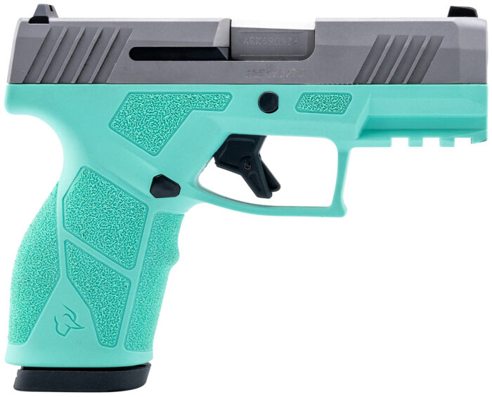 Taurus 1-GX2939C-10 GX2  9mm 10+1 3.37" Matte Stainless Steel Barrel, Matte Serrated Stainless Steel Slide, Cyan Polymer Frame w/Picatinny Rail, Polymer Grip