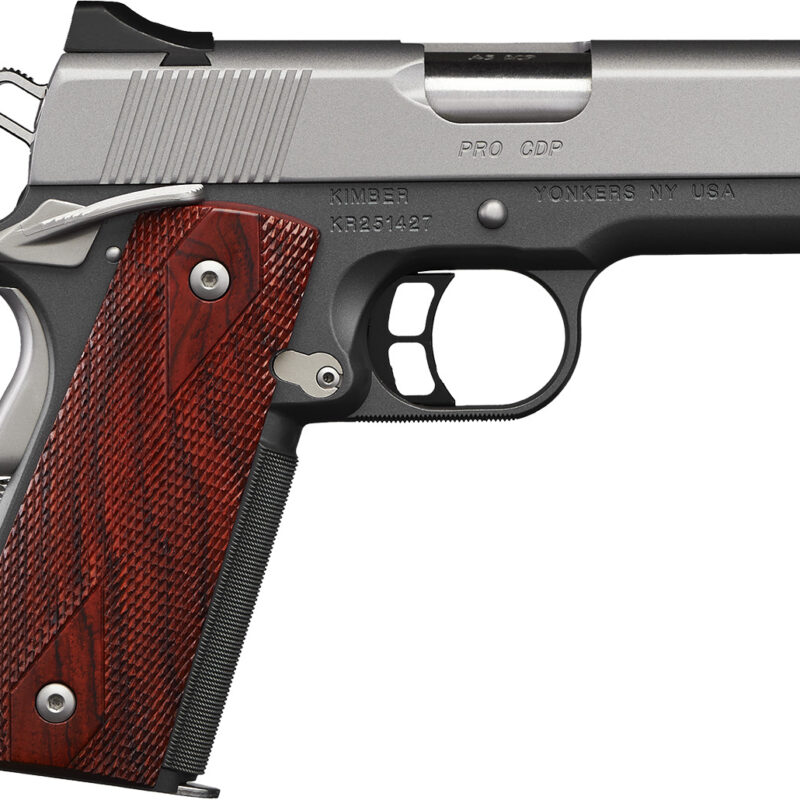 Kimber Mfg, Inc 3000258 CDP Pro 9mm Luger 9+1 4" Stainless Steel Barrel, Kimpro II Silver Serrated Stainless Steel Slide, Kimpro II Gray Aluminum Frame w/Beavertail Rosewood Grip