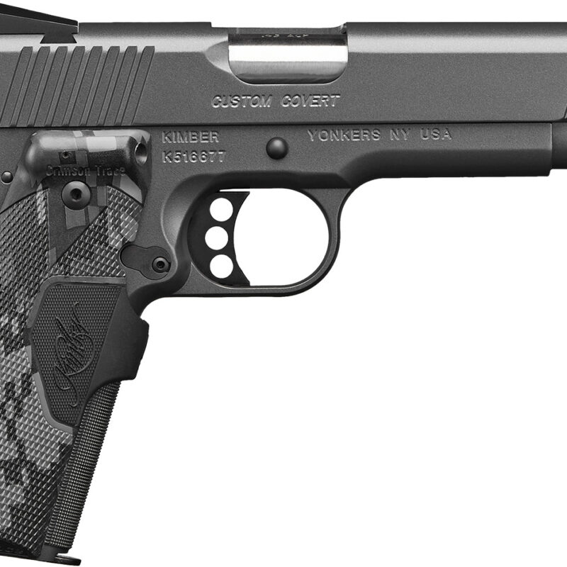 Kimber Mfg.,inc 3000235 Custom  45 ACP 7+1 5" Stainless Front Serrations Charcoal Gray/KimPro II Slide Charcoal Gray/KimPro II Crimson Trace Urban Camouflage Grip