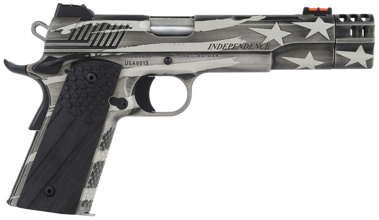 Kimber Mfg.,inc 3700840 Independence 1911  45 ACP 8+1 5" Rear Serrations Stainless Steel Slide Custom Flag Themed Cerakote G-10 Grip