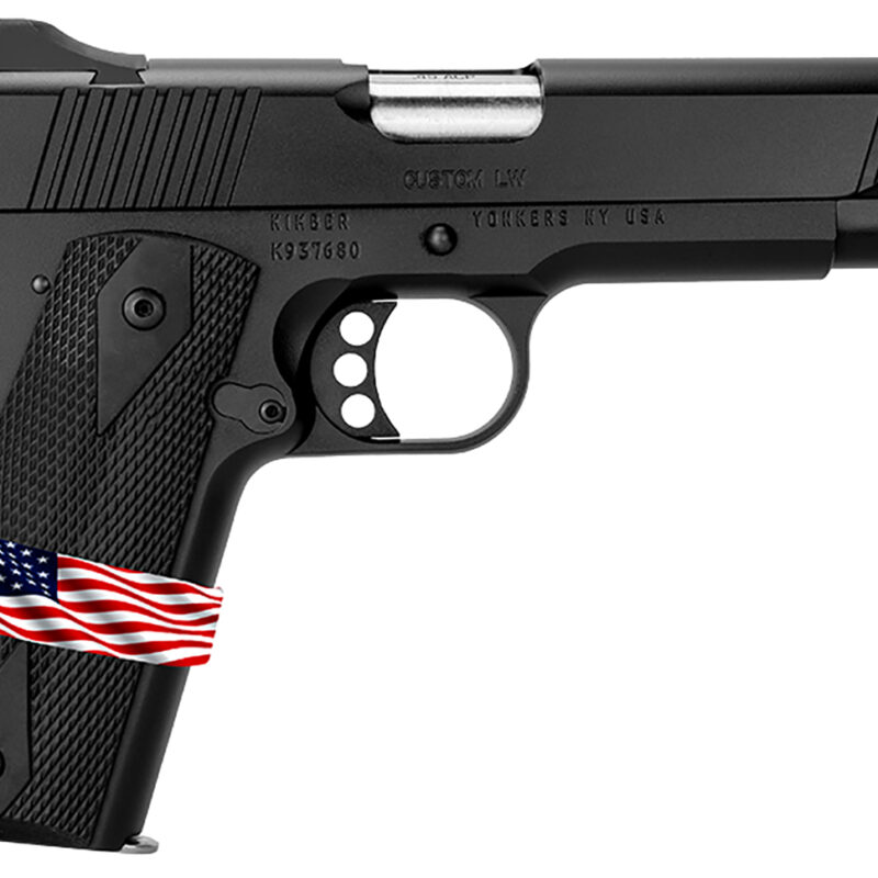 Kimber Mfg, Inc 3000502 Custom LW Liberty 9mm Luger 7+1 5" Stainless Match Grade Barrel, KimPro Black Serrated Steel Slide, KimPro Black Aluminum Frame w/Beavertail, ANKA Grip