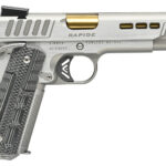 Kimber Mfg.,inc 3000423 Rapide Dawn 45 ACP 8+1 5" Gold TiN Stainless Steel Barrel, Lightening Cut/Serrated Stainless Steel Slide, Stainless Steel Frame w/Beavertail, Black & Gray G10 Grip 1 170508