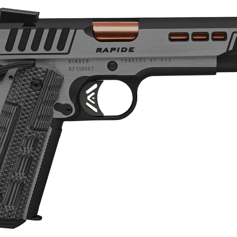 Kimber Mfg.,inc 3000431 Rapide Dusk 9mm Luger 9+1 5" Rose Copper Steel Barrel, Black KimPro II Lightening Cut/Serrated Stainless Steel Slide, Black KimPro II Steel Frame w/Beavertail Black, G10 Grip